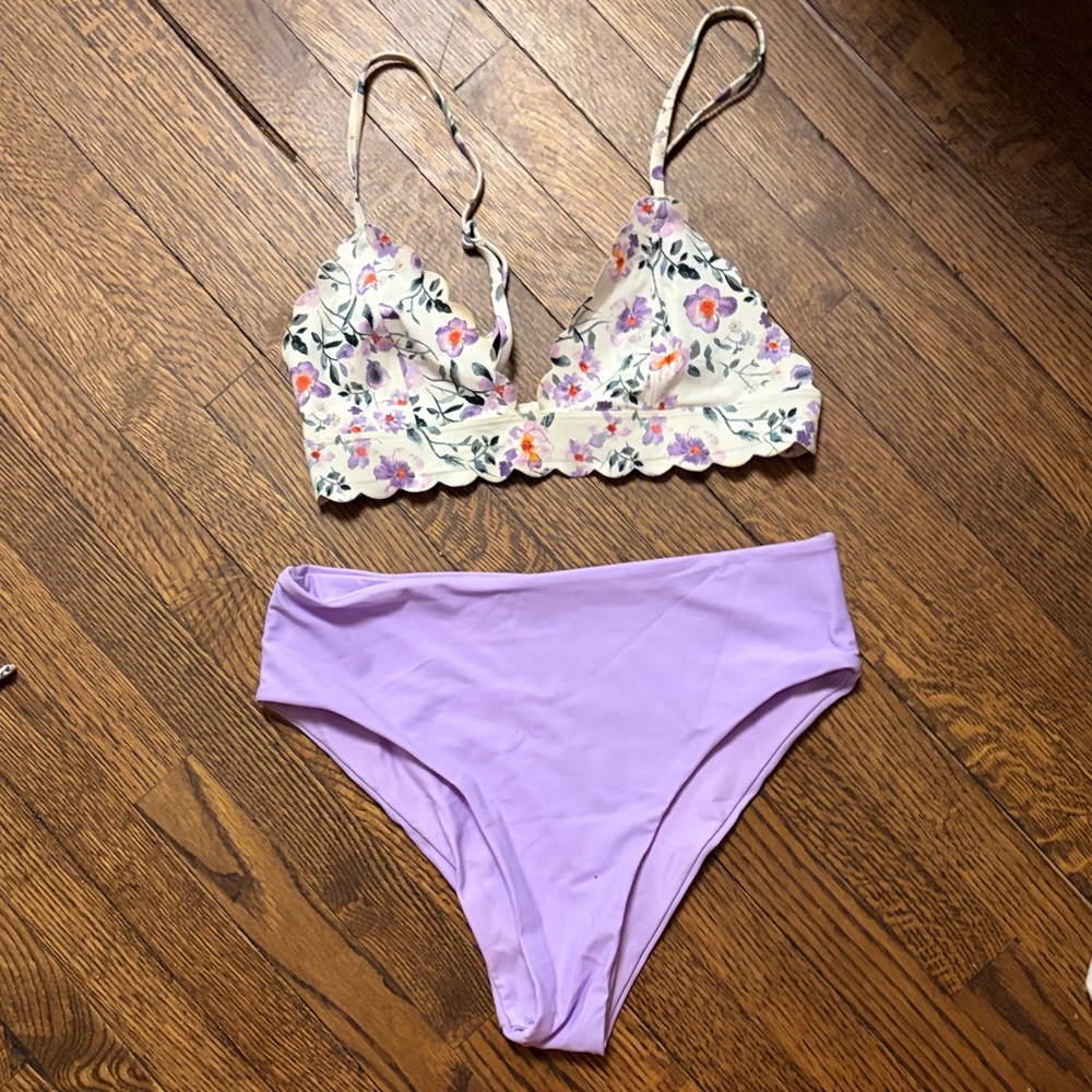 H&M Floral and Lavender Bikini Set